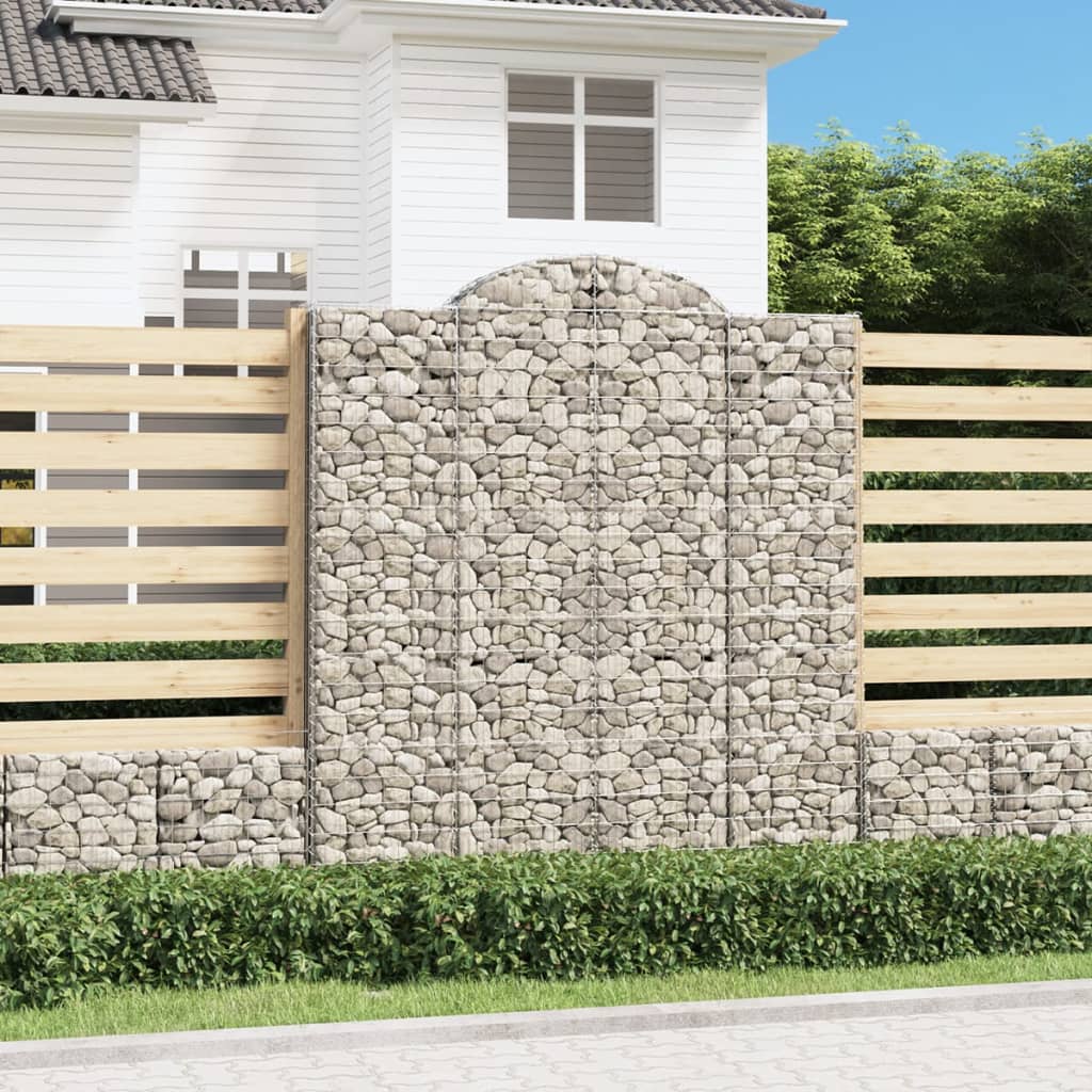 buet gabionkurv 200x30x220/240 cm galvaniseret jern