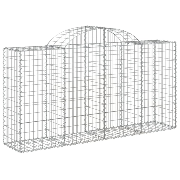 buet gabionkurv 200x50x100/120 cm galvaniseret jern