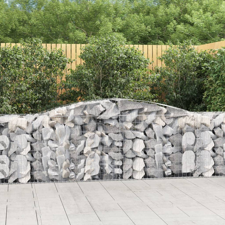 buet gabionkurv 400x50x80/100 cm galvaniseret jern
