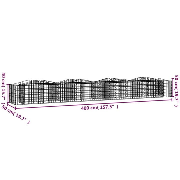 buet gabion-højbed 400x50x50 cm galvaniseret jern