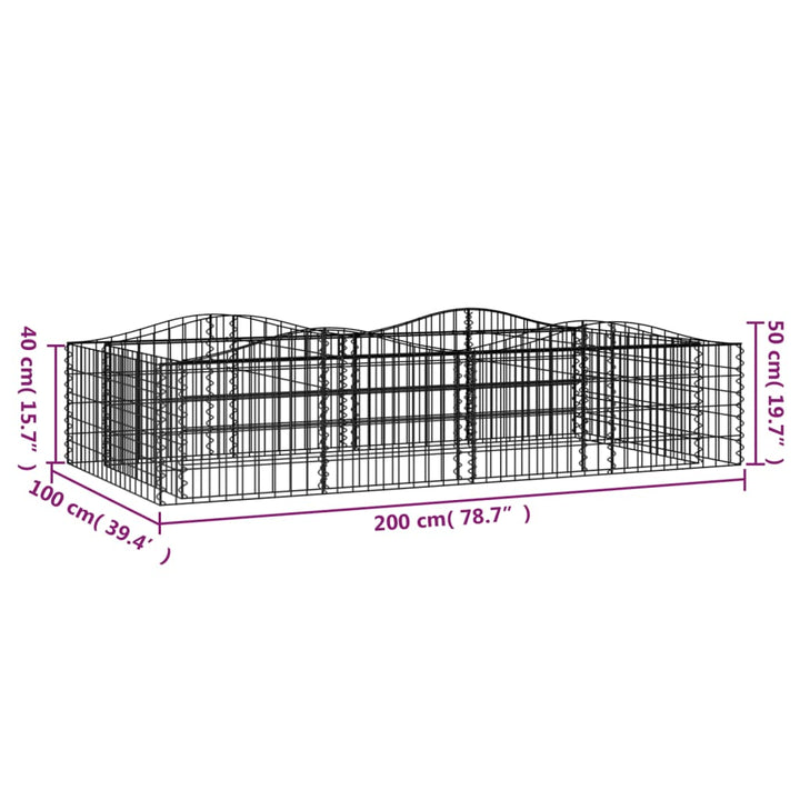 buet gabion-højbed 200x100x50 cm galvaniseret jern