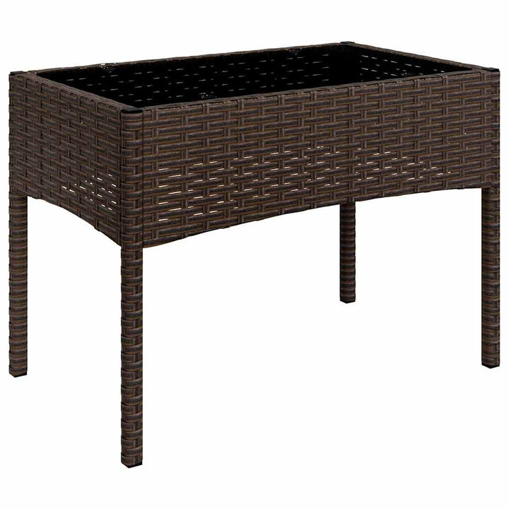 loungesæt til haven 4 dele med hynder polyrattan brun