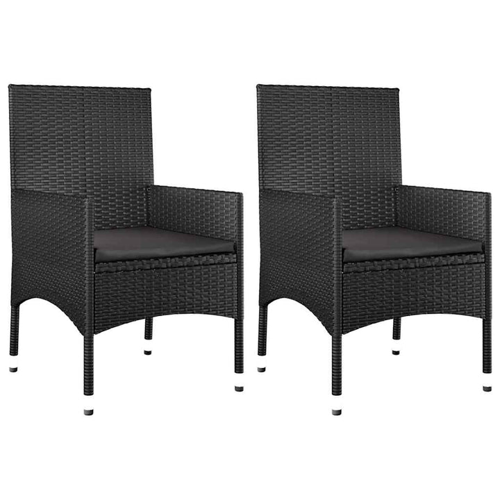 loungesæt til haven 4 dele med hynder polyrattan sort