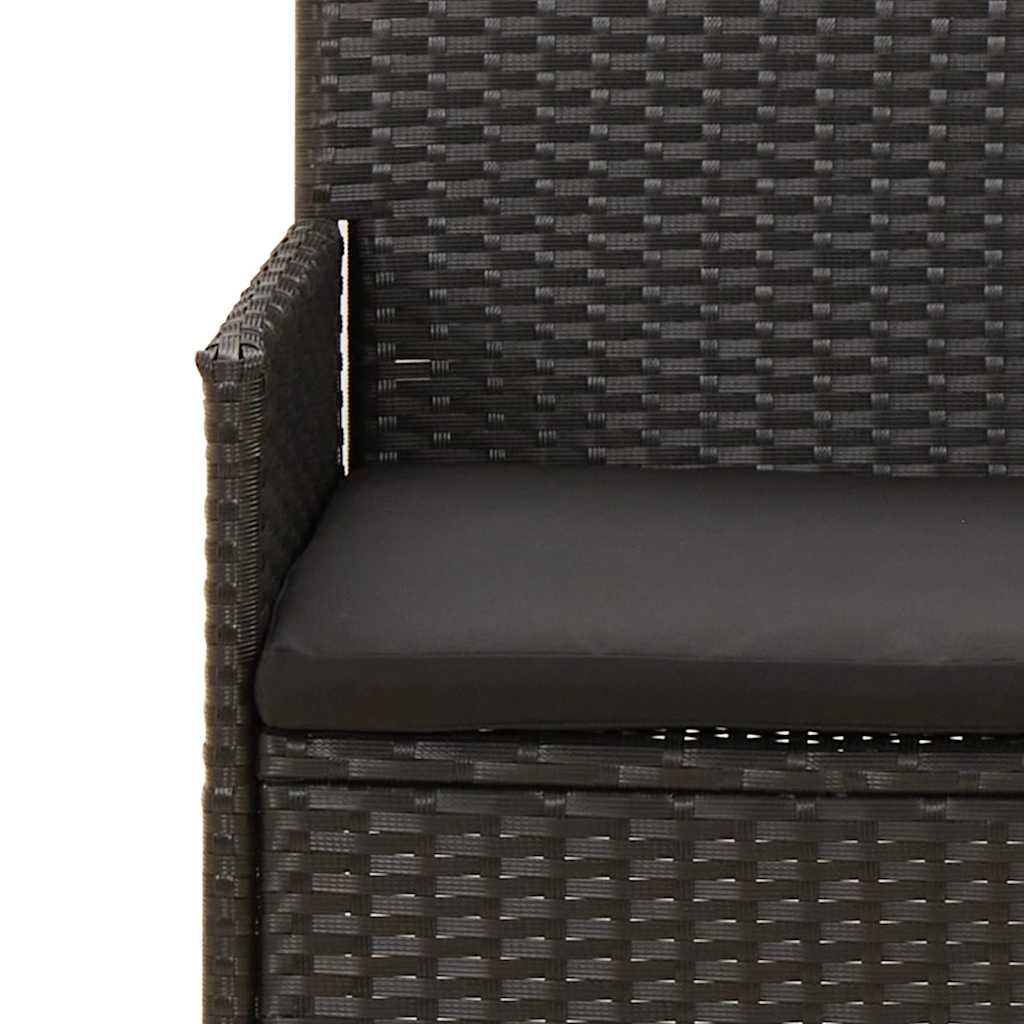 loungesæt til haven 4 dele med hynder polyrattan sort