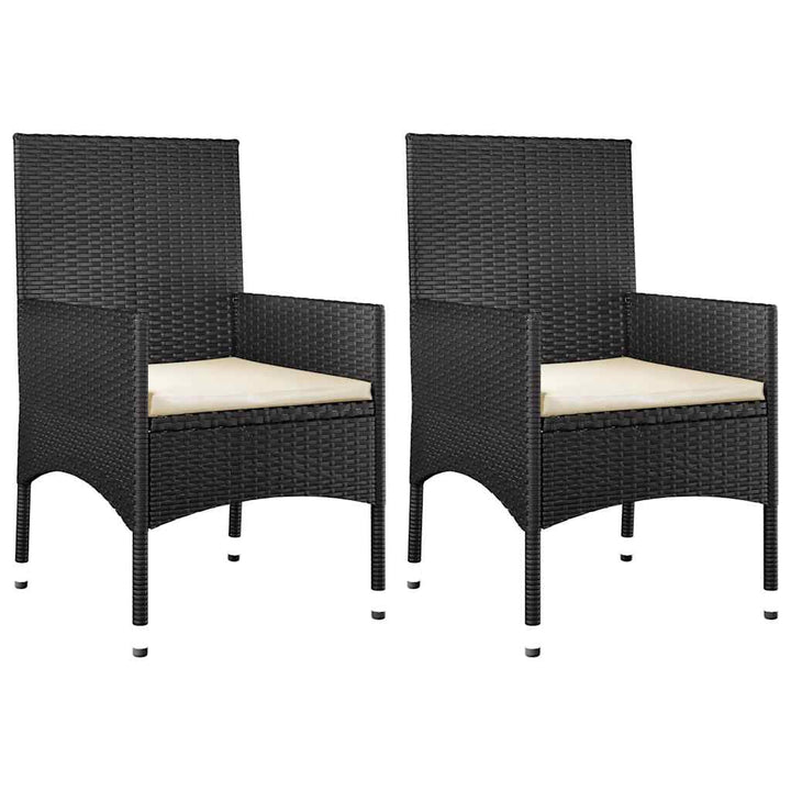 loungesæt til haven 4 dele med hynder polyrattan sort