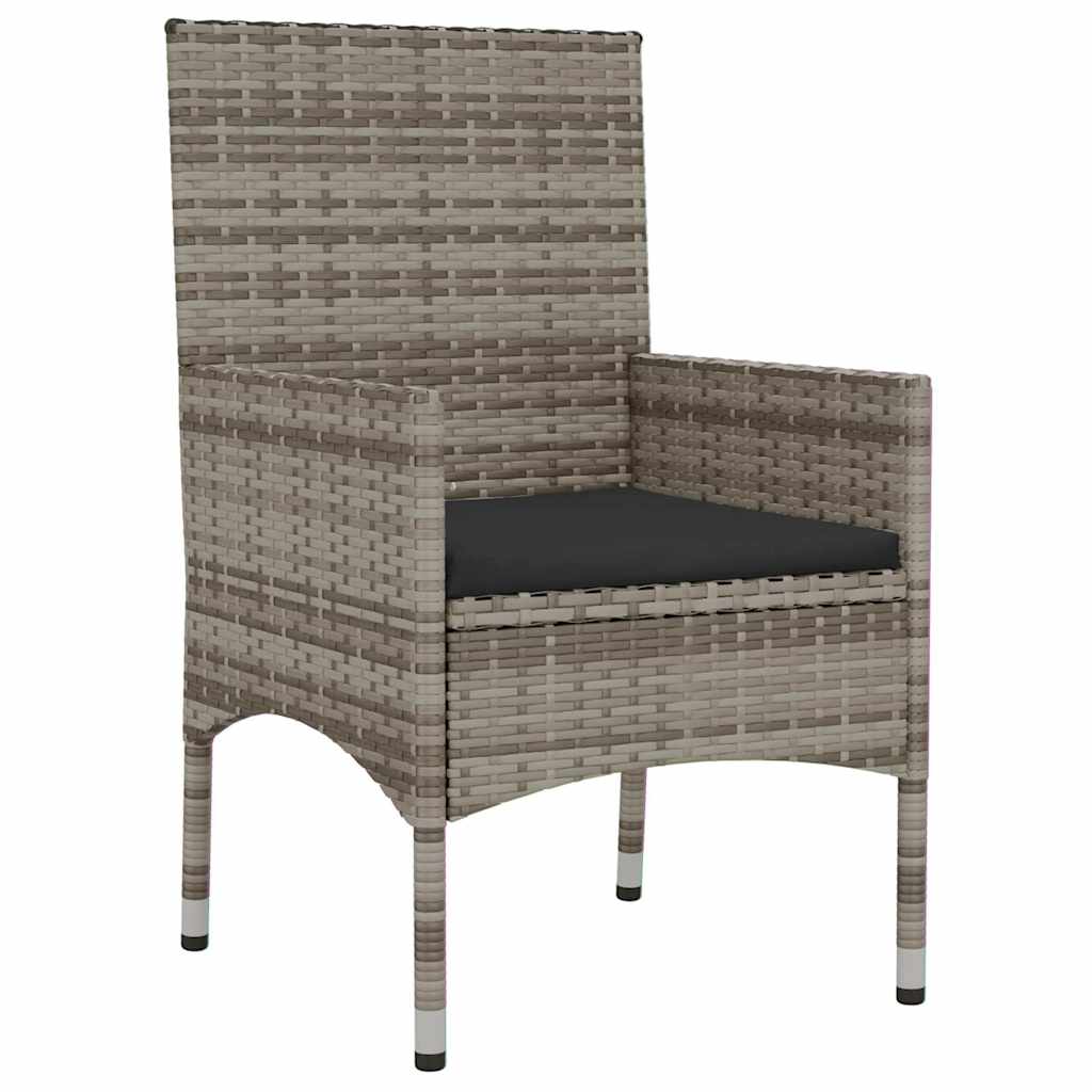 loungesæt til haven 4 dele med hynder polyrattan grå