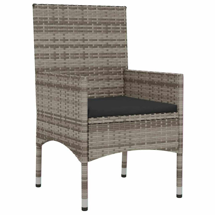 loungesæt til haven 4 dele med hynder polyrattan grå