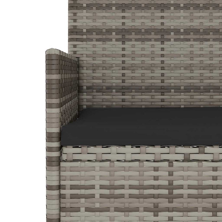 loungesæt til haven 4 dele med hynder polyrattan grå