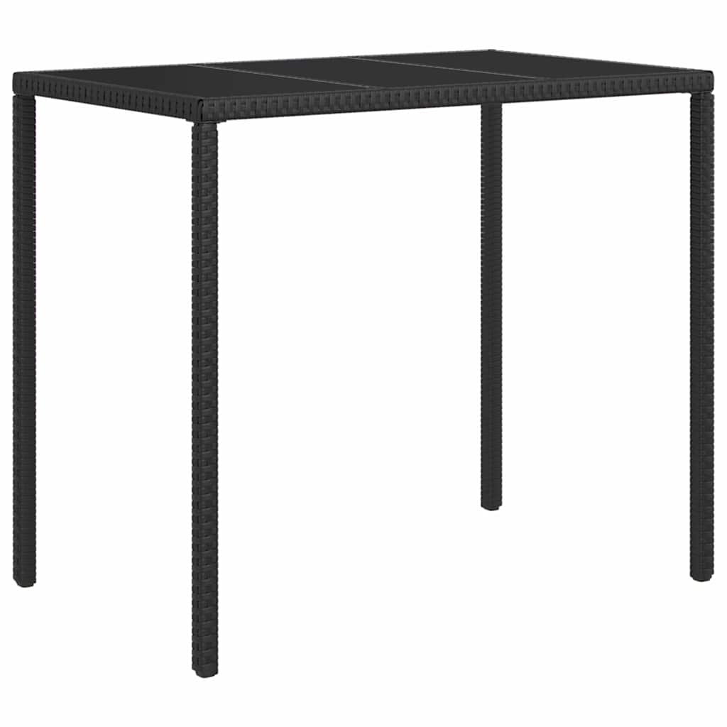 loungesæt til haven 4 dele med hynder polyrattan sort