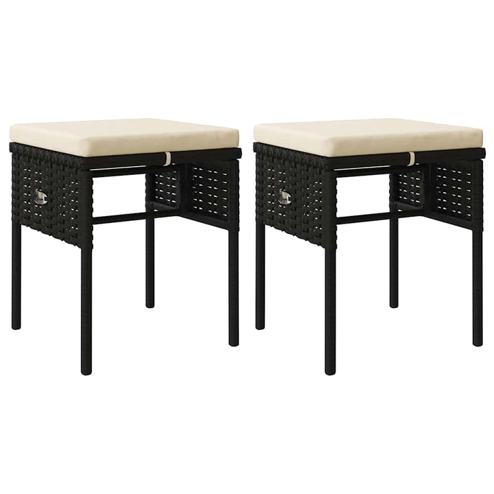 loungesæt til haven 6 dele med hynder polyrattan sort