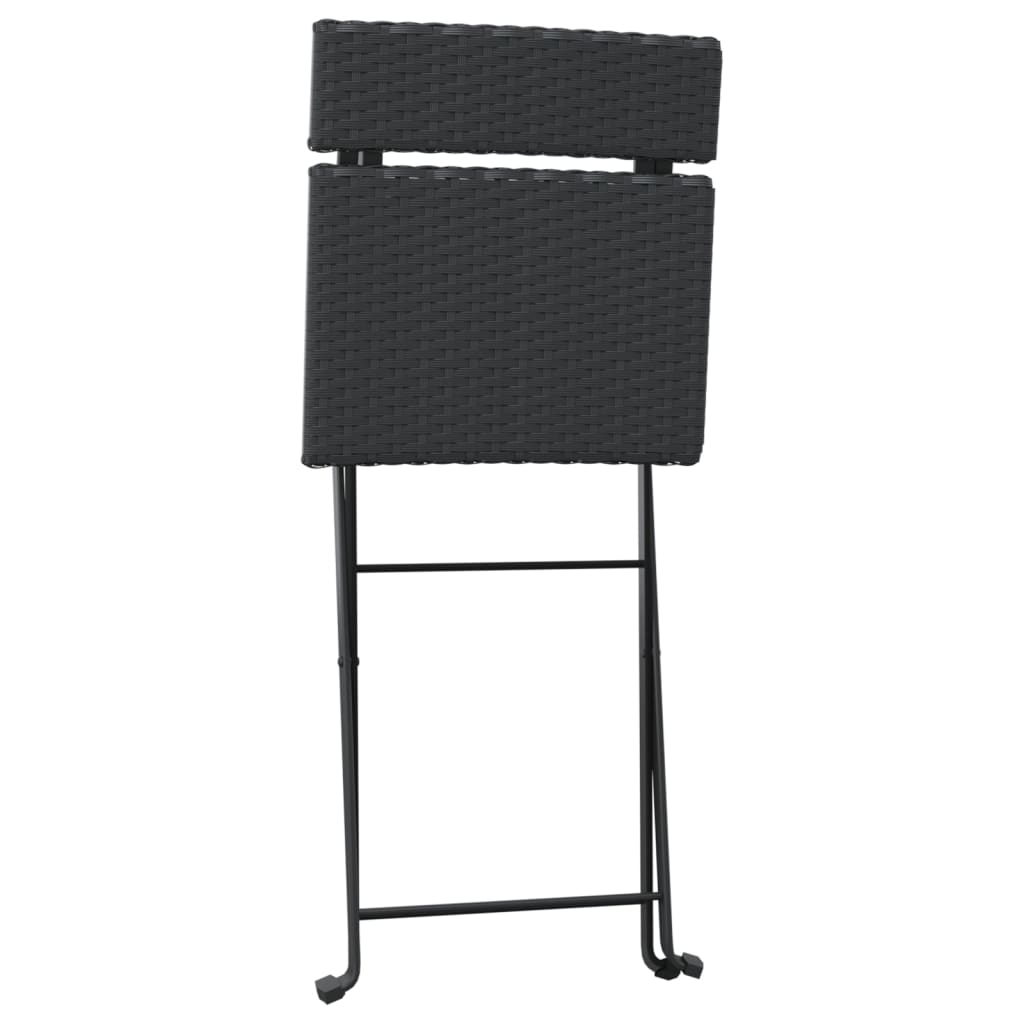 foldbare bistrostole 4 stk. polyrattan og stål sort