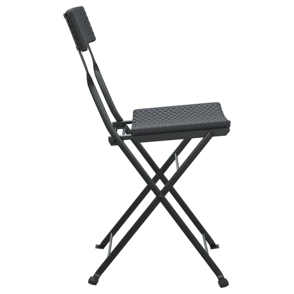 foldbare bistrostole 4 stk. polyrattan og stål sort