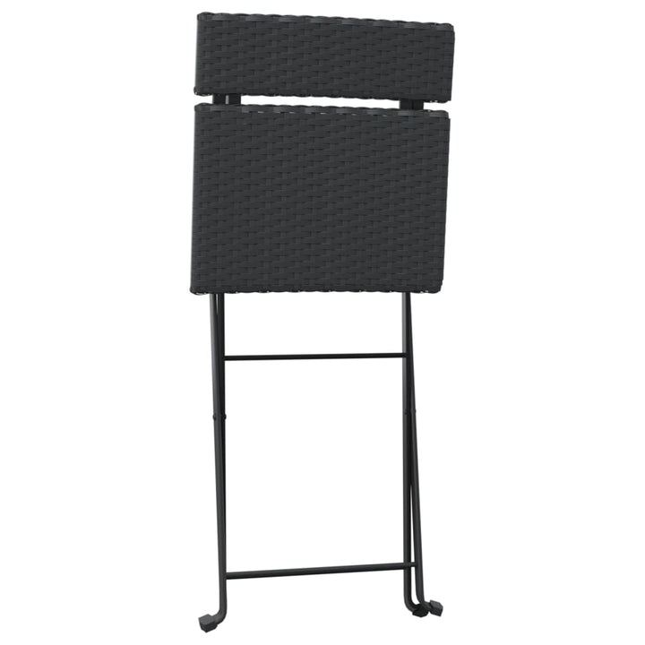 foldbare bistrostole 6 stk. polyrattan og stål sort