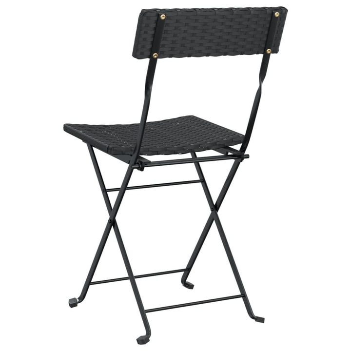 foldbare bistrostole 6 stk. polyrattan og stål sort
