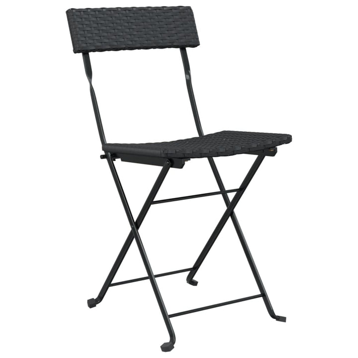 foldbare bistrostole 8 stk. polyrattan og stål sort