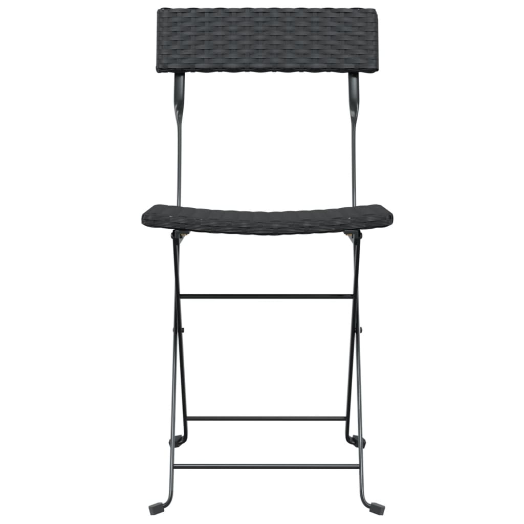foldbare bistrostole 8 stk. polyrattan og stål sort