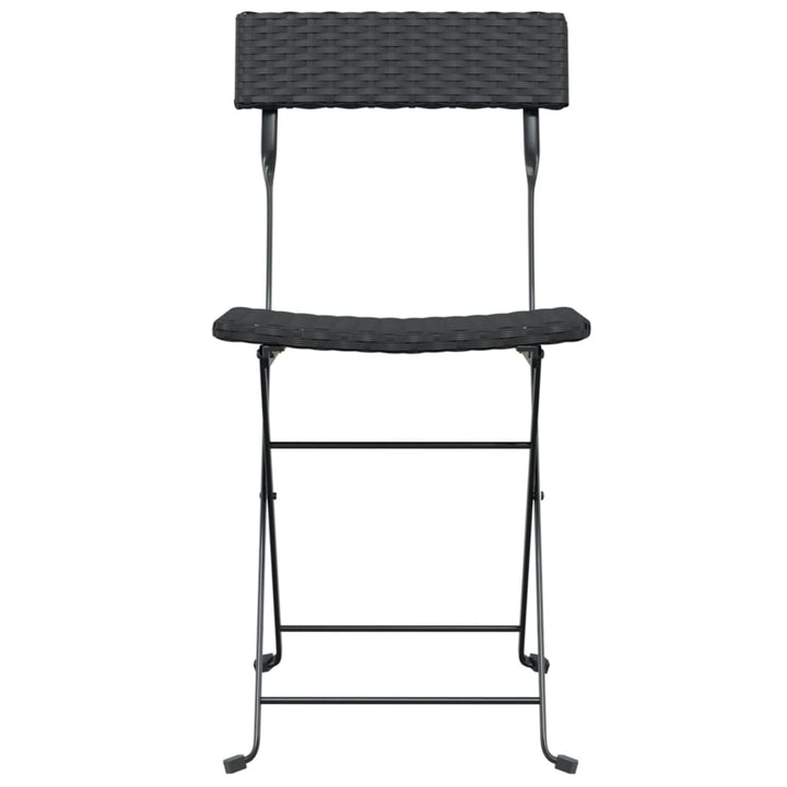 foldbare bistrostole 8 stk. polyrattan og stål sort