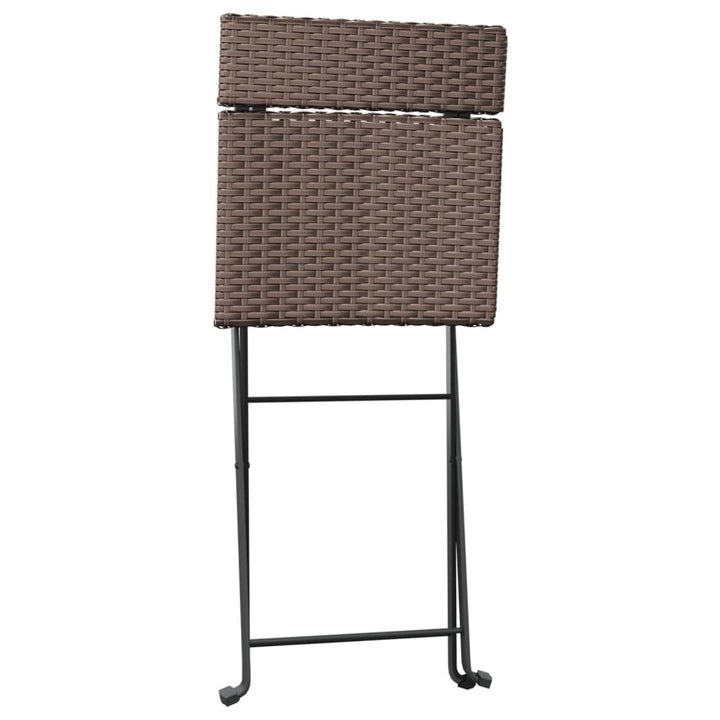 foldbare bistrostole 4 stk. polyrattan og stål brun