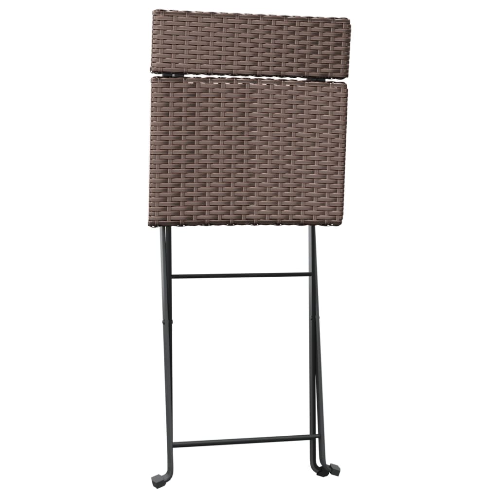 foldbare bistrostole 8 stk. polyrattan og stål brun