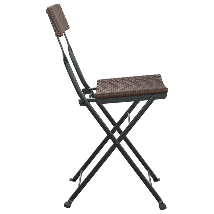 foldbare bistrostole 8 stk. polyrattan og stål brun