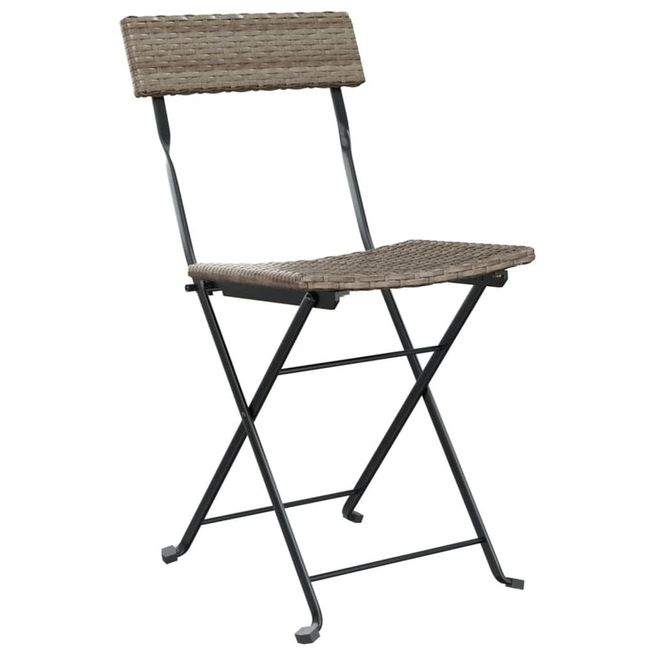 foldbare bistrostole 4 stk. polyrattan og stål grå