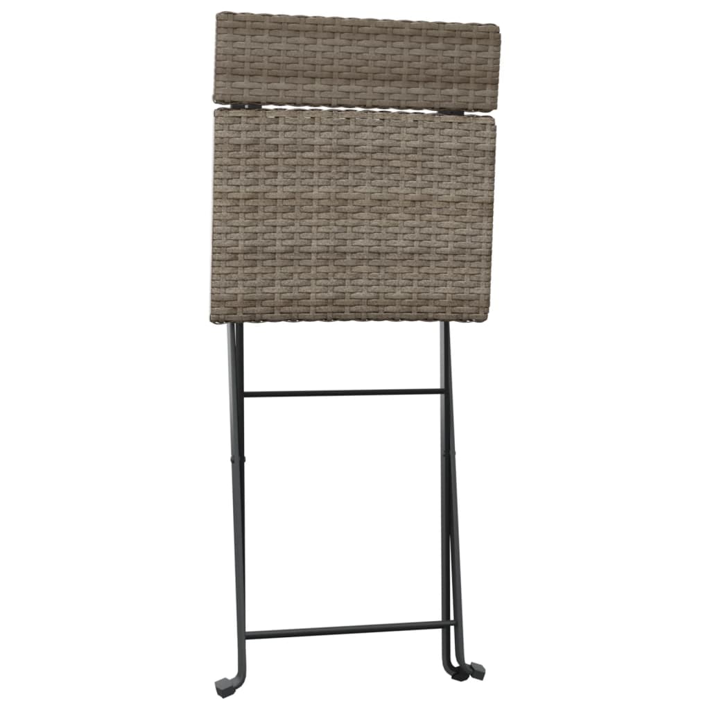 foldbare bistrostole 4 stk. polyrattan og stål grå