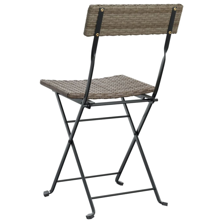 foldbare bistrostole 4 stk. polyrattan og stål grå
