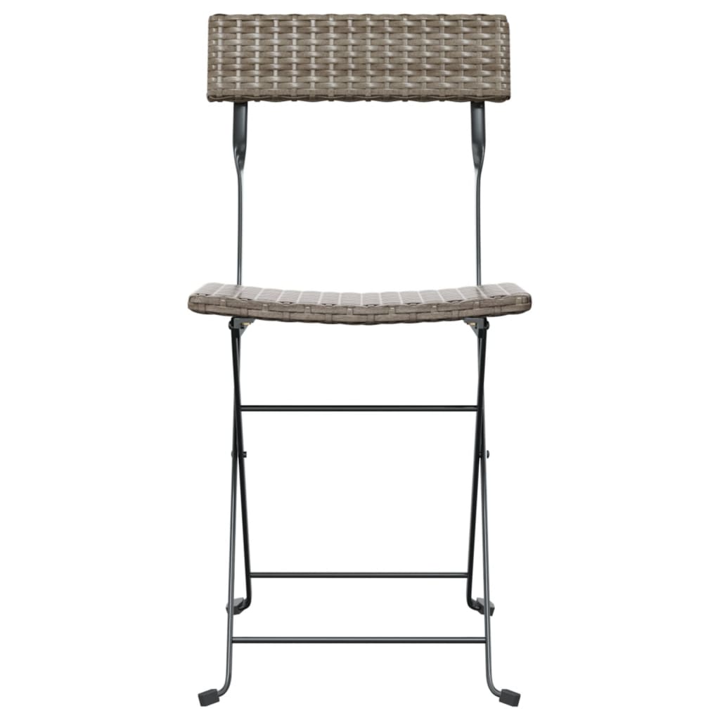 foldbare bistrostole 8 stk. polyrattan og stål grå