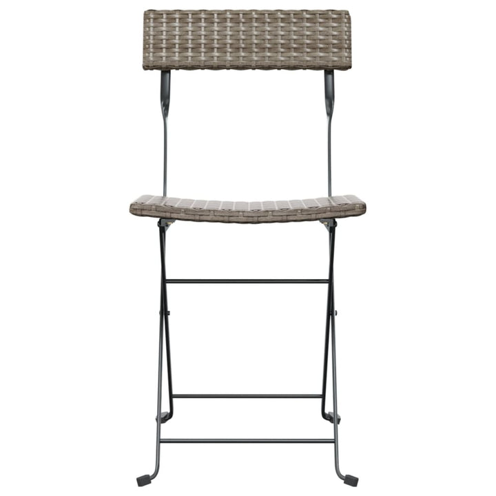 foldbare bistrostole 8 stk. polyrattan og stål grå