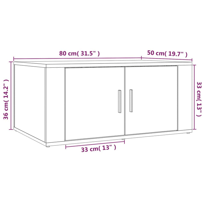 sofabord 80x50x36 cm konstrueret træ sort