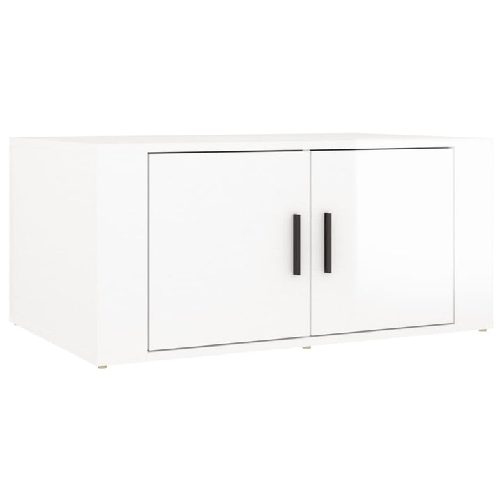 sofabord 80x50x36 cm konstrueret træ hvid højglans
