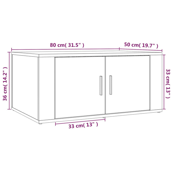 sofabord 80x50x36 cm konstrueret træ betongrå