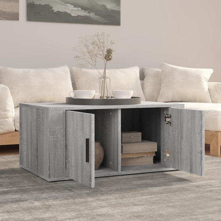 sofabord 80x50x36 cm konstrueret træ grå sonoma-eg