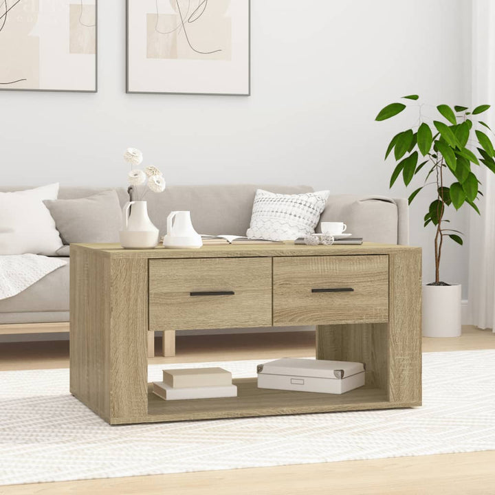 sofabord 80x50x40 cm konstrueret træ sonoma-eg