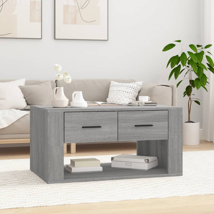 sofabord 80x50x40 cm konstrueret træ grå sonoma-eg