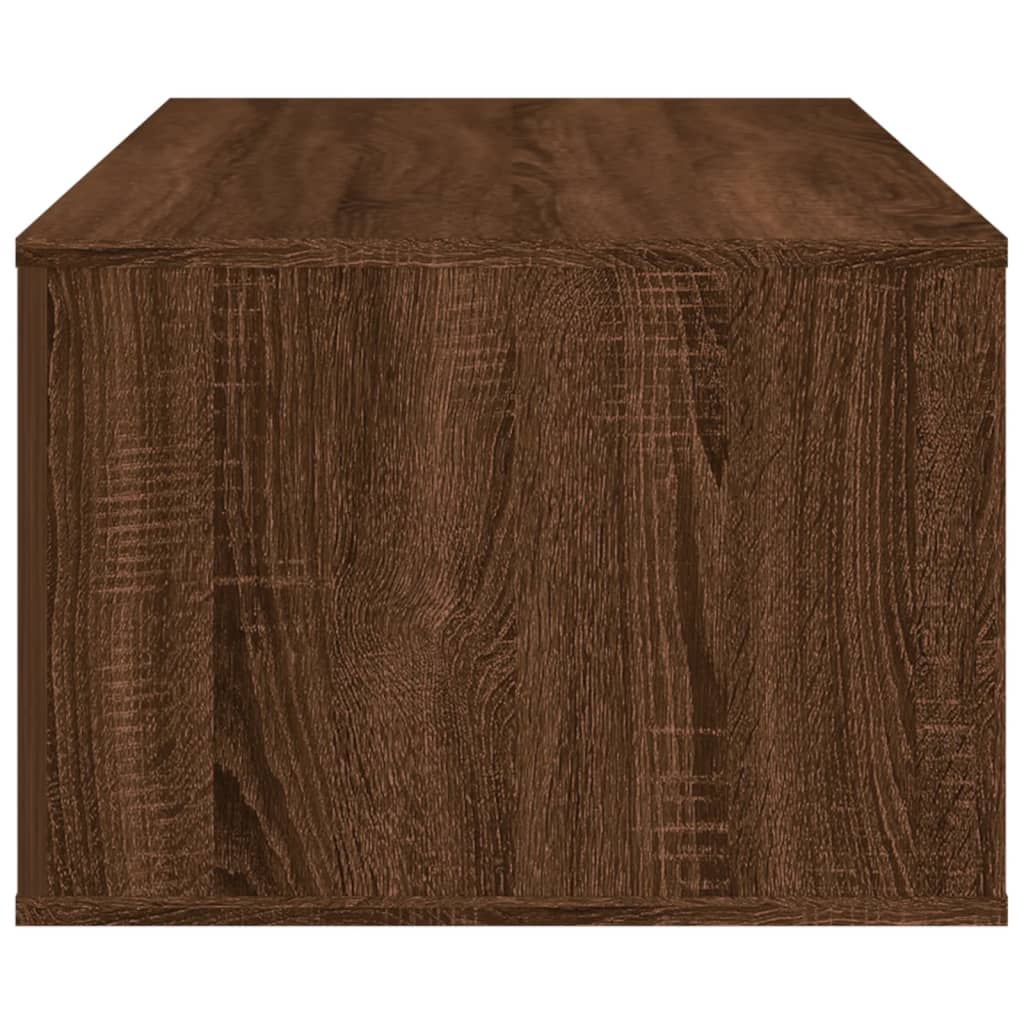 sofabord 100x50,5x35 cm konstrueret træ brun egetræsfarve