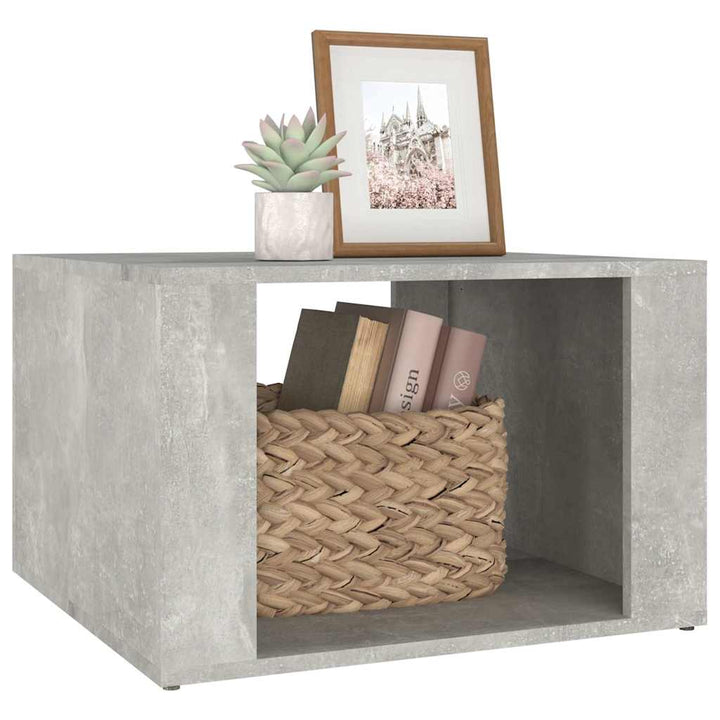 sengebord 57x55x36 cm konstrueret træ betongrå
