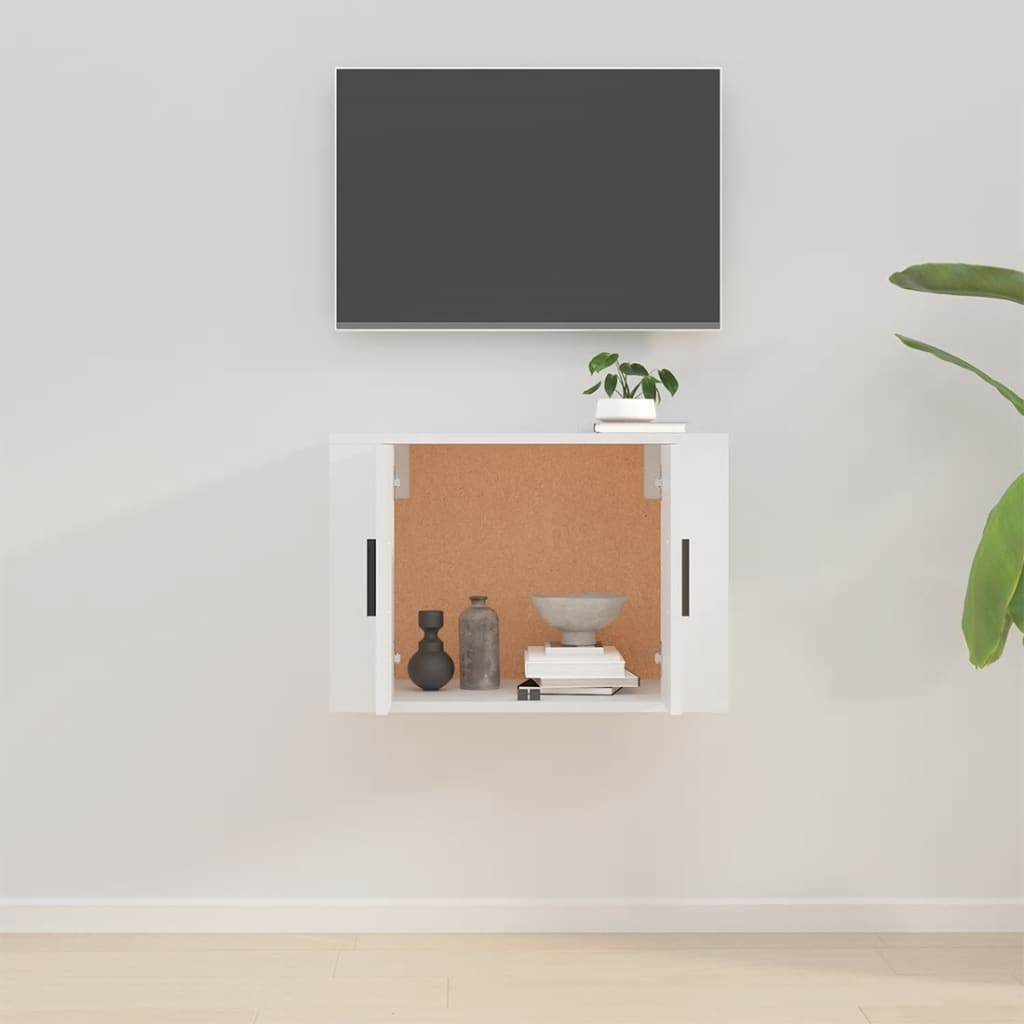 væghængt tv-skab 57x34,5x40 cm hvid