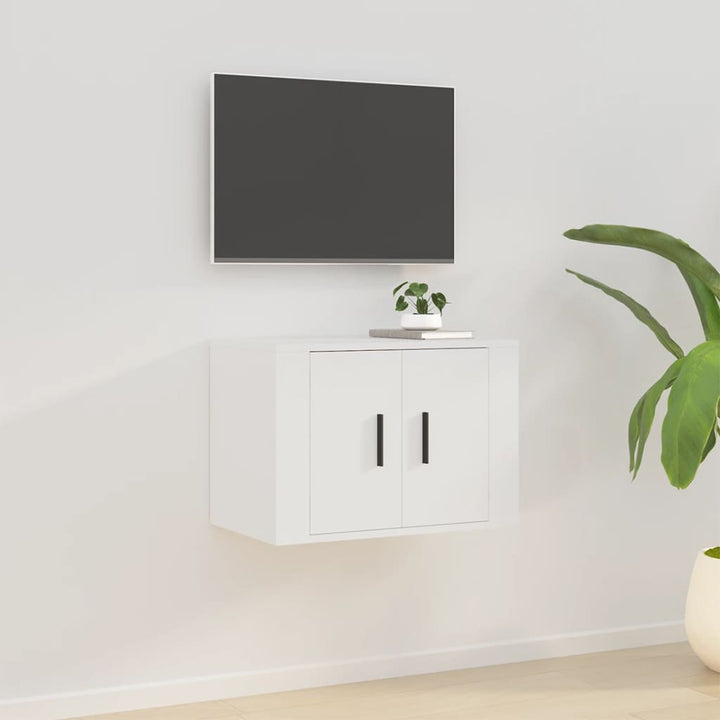 væghængt tv-skab 57x34,5x40 cm hvid