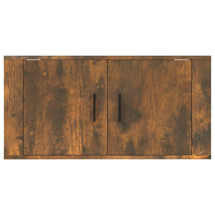 væghængt tv-skab 80x34,5x40 cm røget egetræ