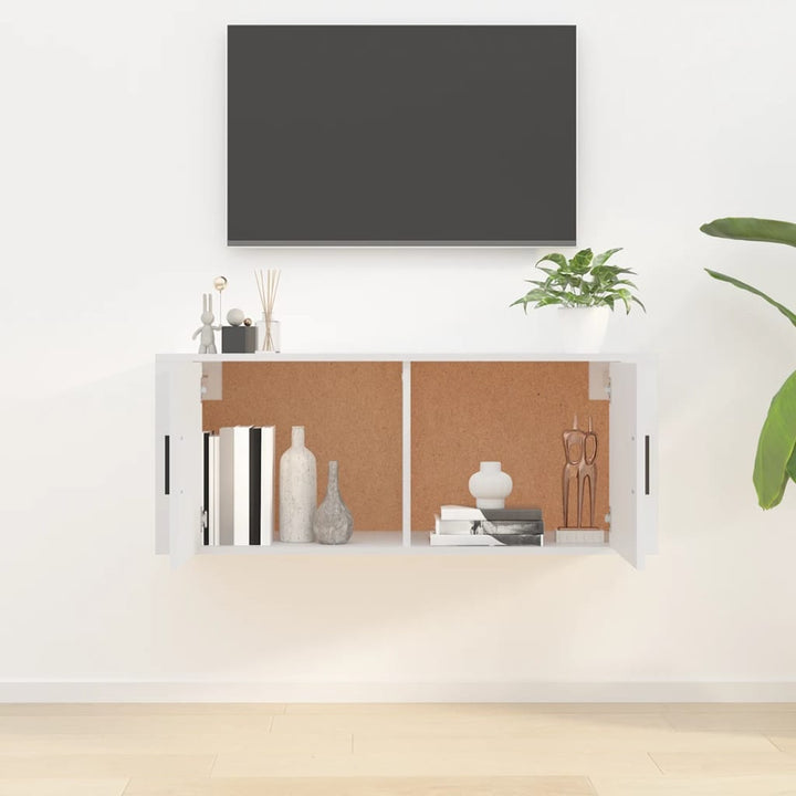 væghængt tv-skab 100x34,5x40 cm hvid