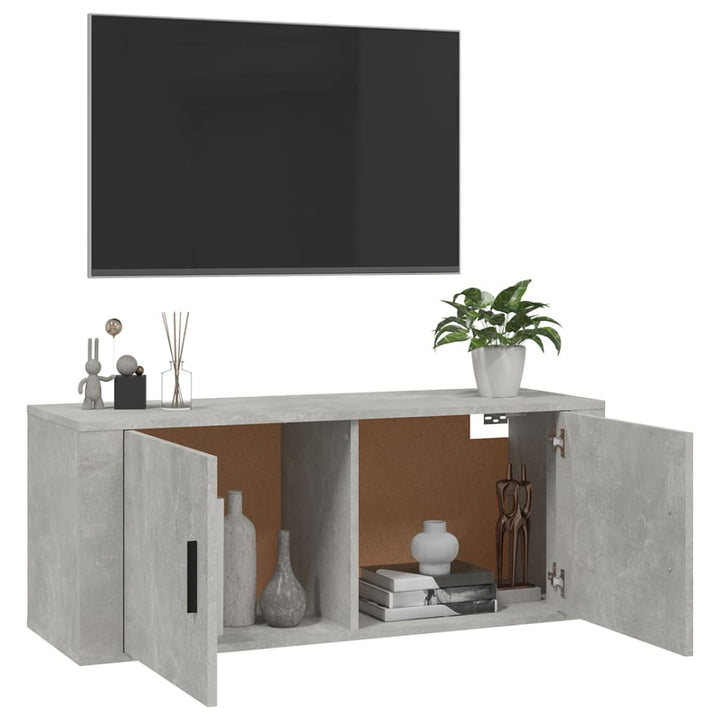 væghængt tv-skab 100x34,5x40 cm betongrå