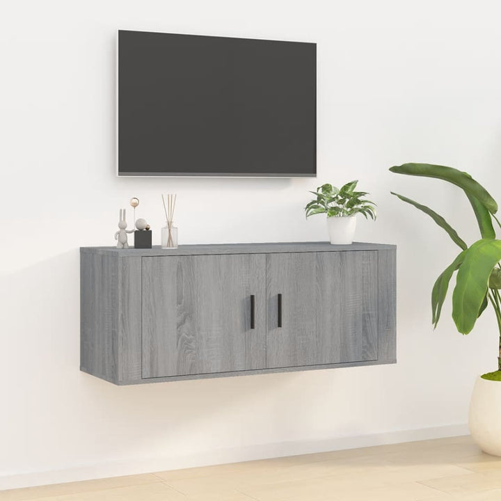 væghængt tv-skab 100x34,5x40 cm grå sonoma