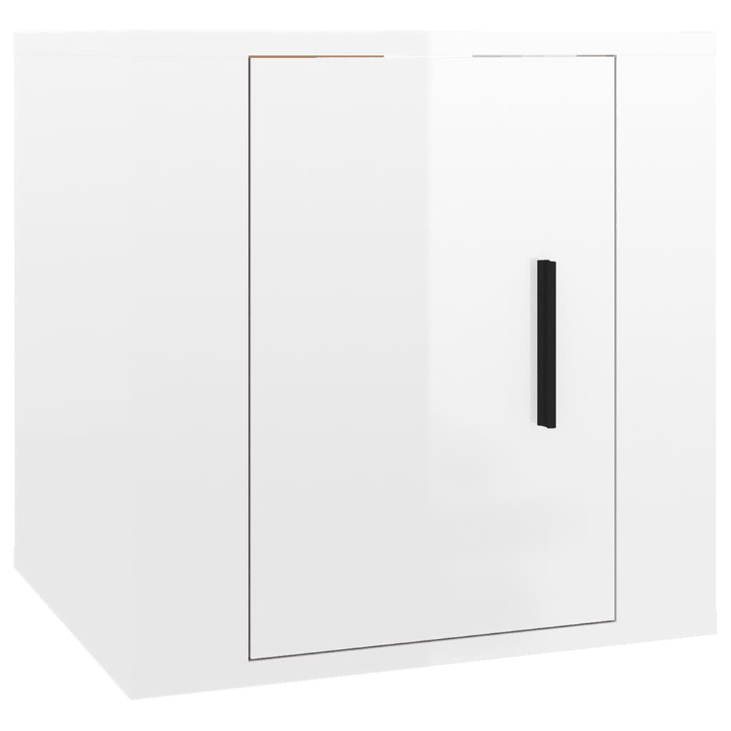 væghængt tv-skab 40x34,5x40 cm hvid højglans