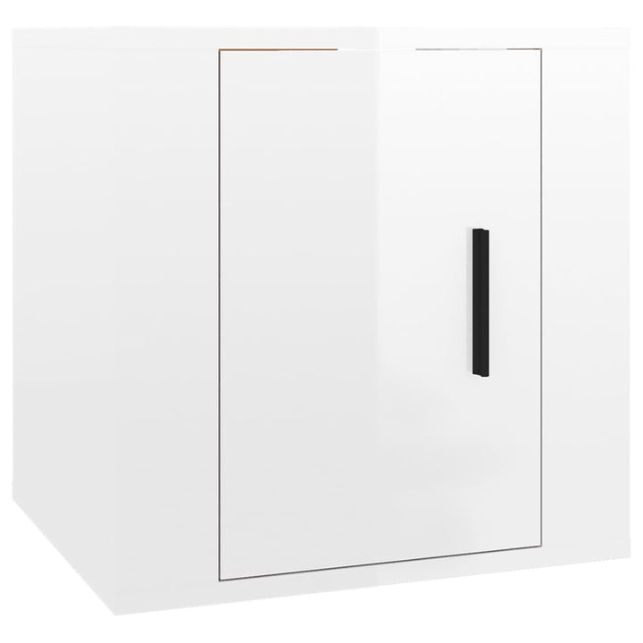 væghængt tv-skab 40x34,5x40 cm hvid højglans