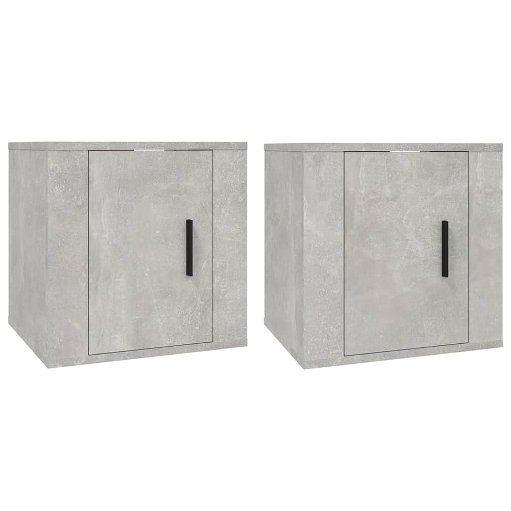 væghængte tv-skabe 2 stk. 40x34,5x40 cm betongrå
