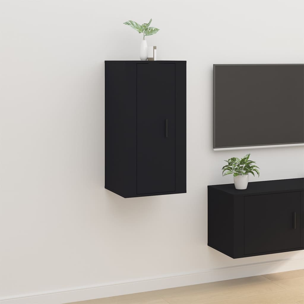 væghængt tv-skab 40x34,5x80 cm sort