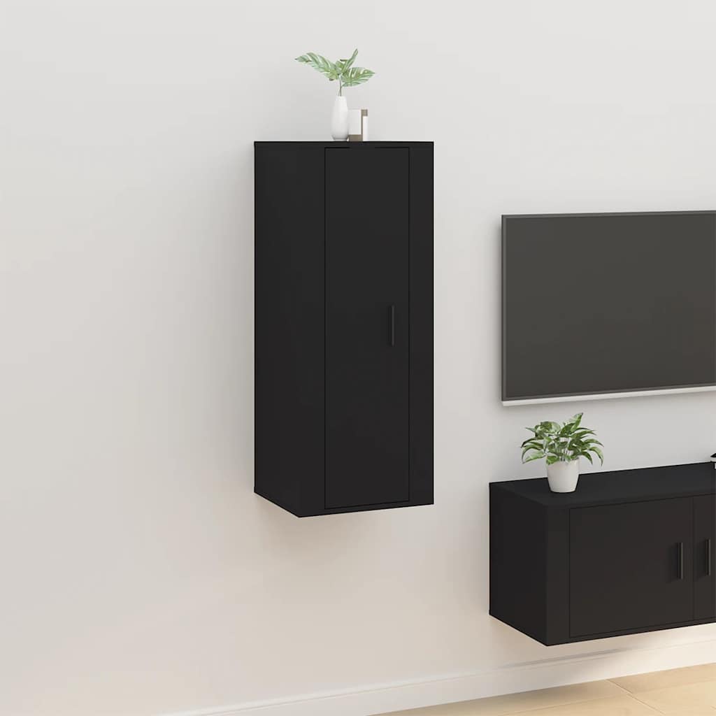 væghængt tv-skab 40x34,5x100 cm sort