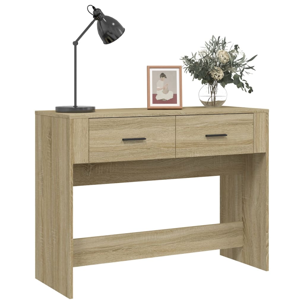 konsolbord 100x39x75 cm konstrueret træ sonoma-eg