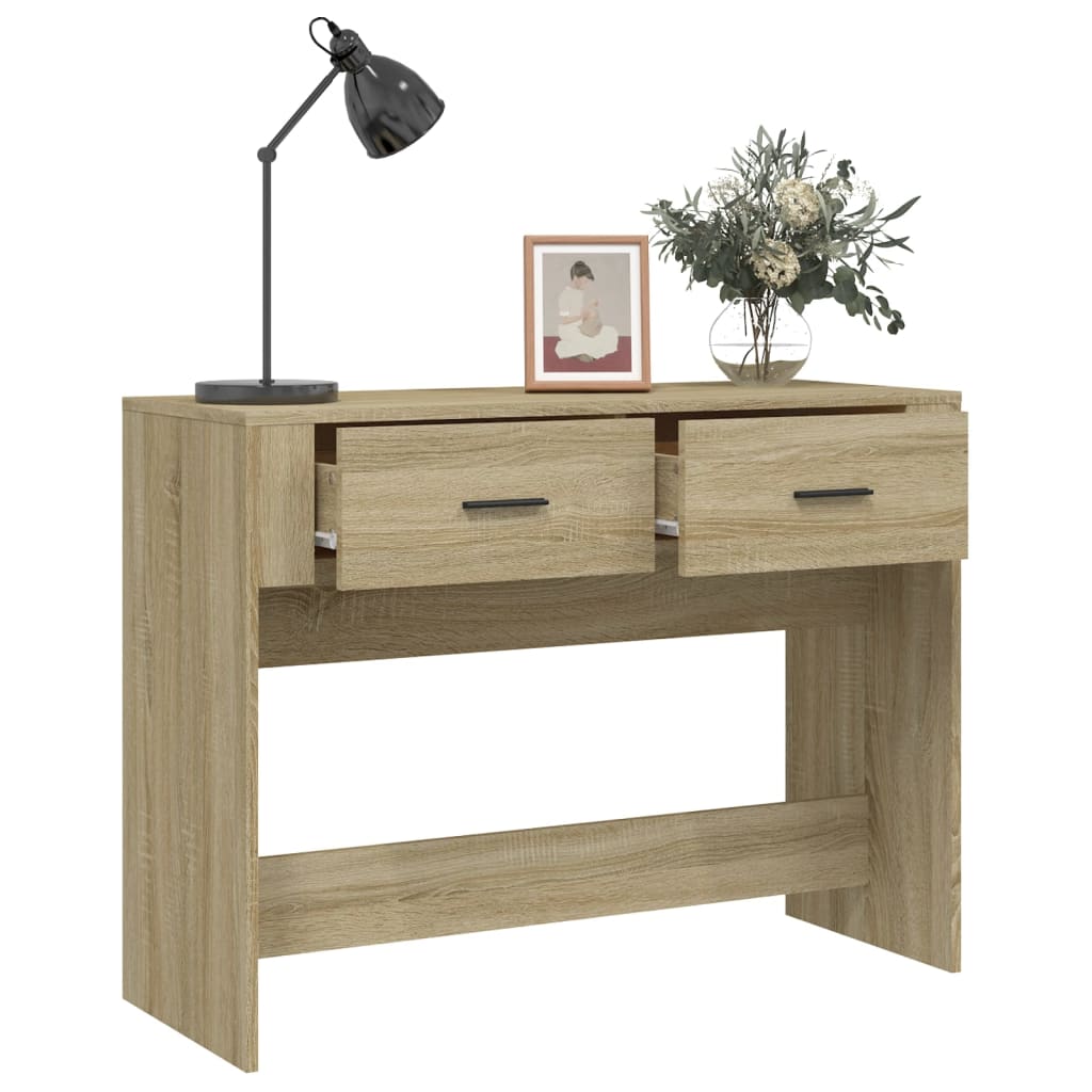 konsolbord 100x39x75 cm konstrueret træ sonoma-eg